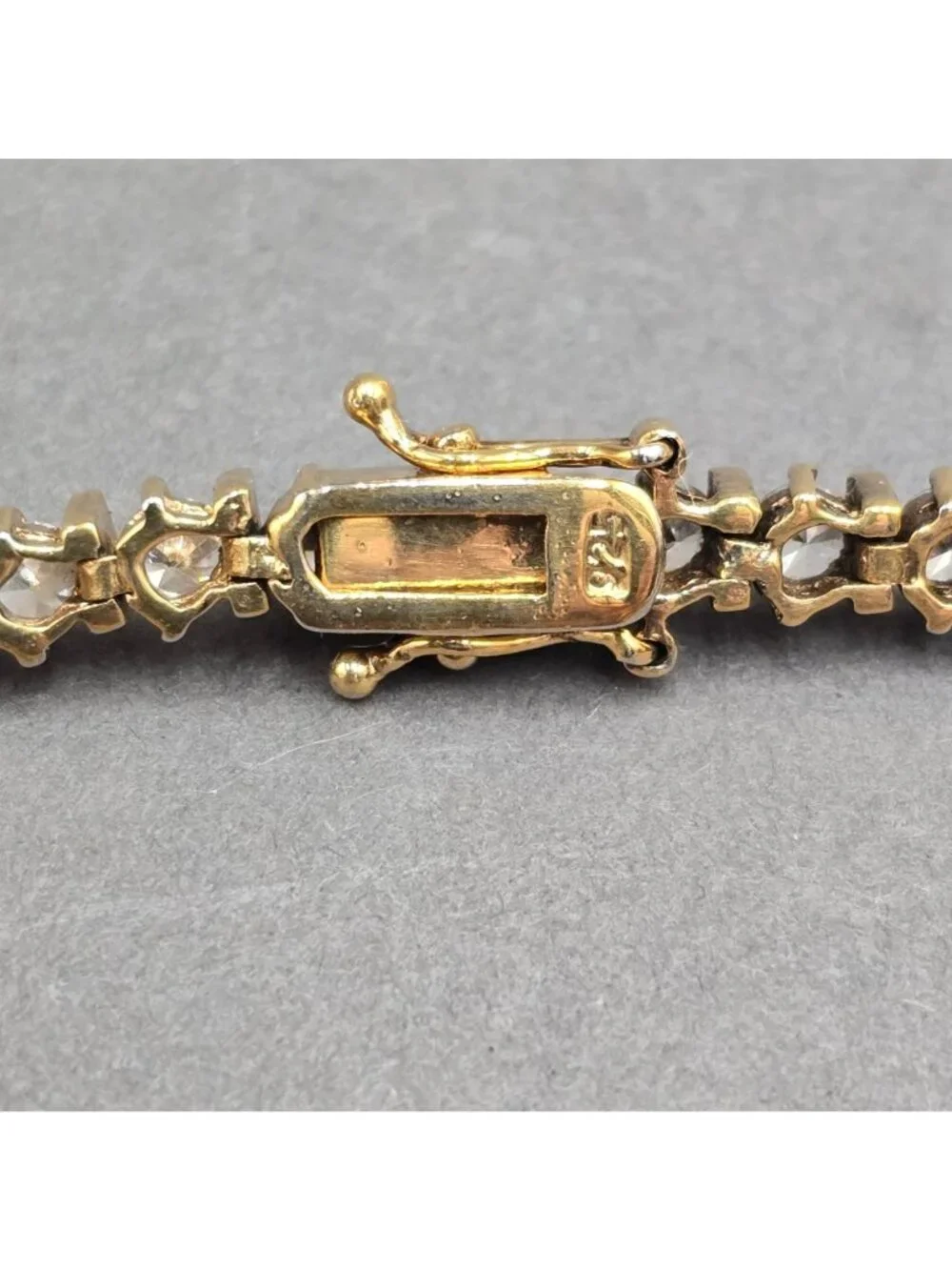 Vermeil Sterling Silver CZ Tennis Bracelet 7" Cubic Zirconia 925 - Picture 5 of 13